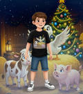 CHRISTMAS YOUTH T-SHIRT-AUSTIN, PIPER, JODI ANN & SUSAN JANE