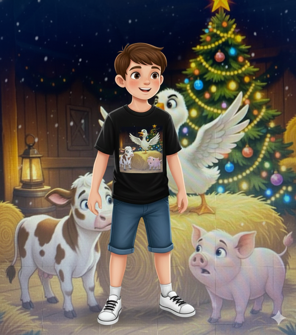 CHRISTMAS YOUTH T-SHIRT-AUSTIN, PIPER, JODI ANN & SUSAN JANE