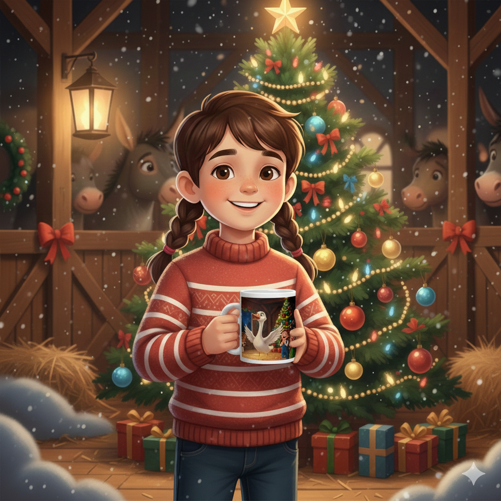 CHRISTMAS HOT COCOA MUG-AUSTIN, PIPER, JODI ANN & SUSAN JANE