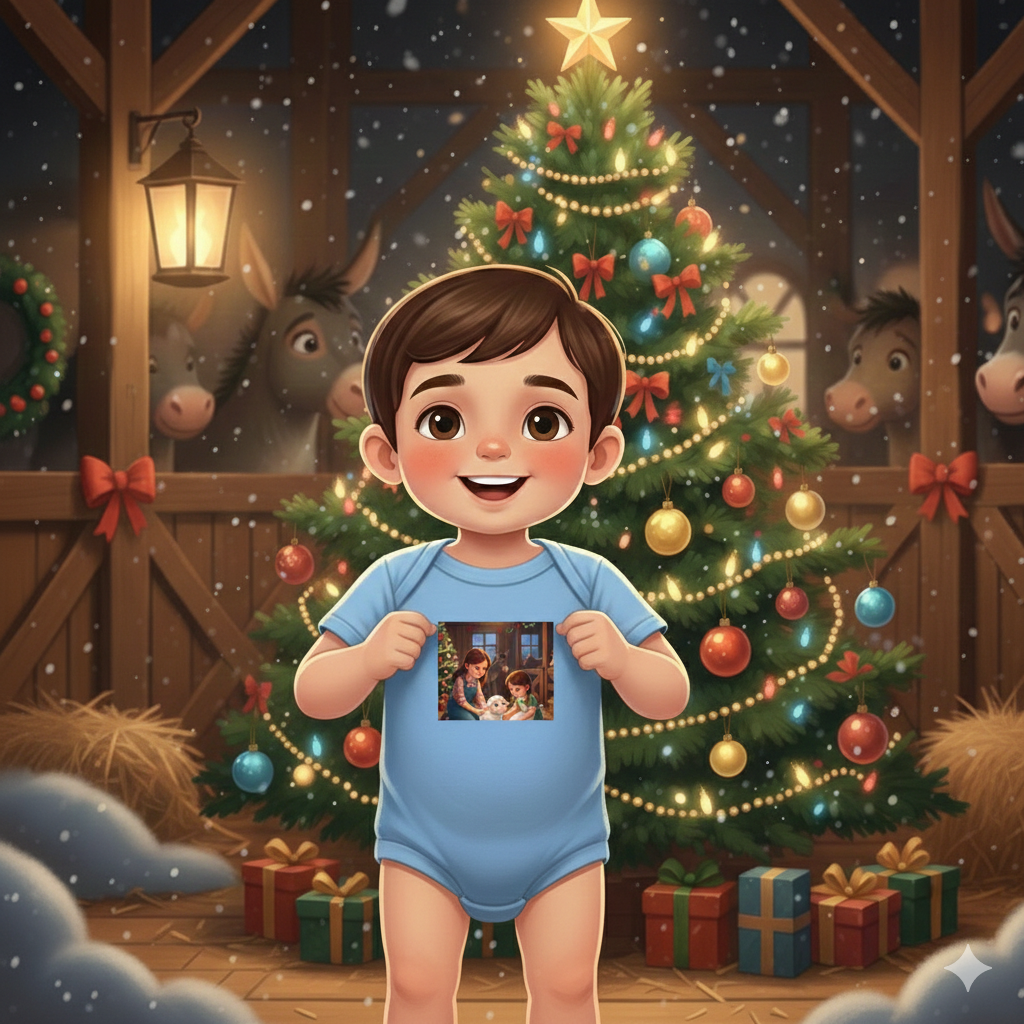 CHRISTMAS ROMPER-FRANKIE THE BABY LAMB