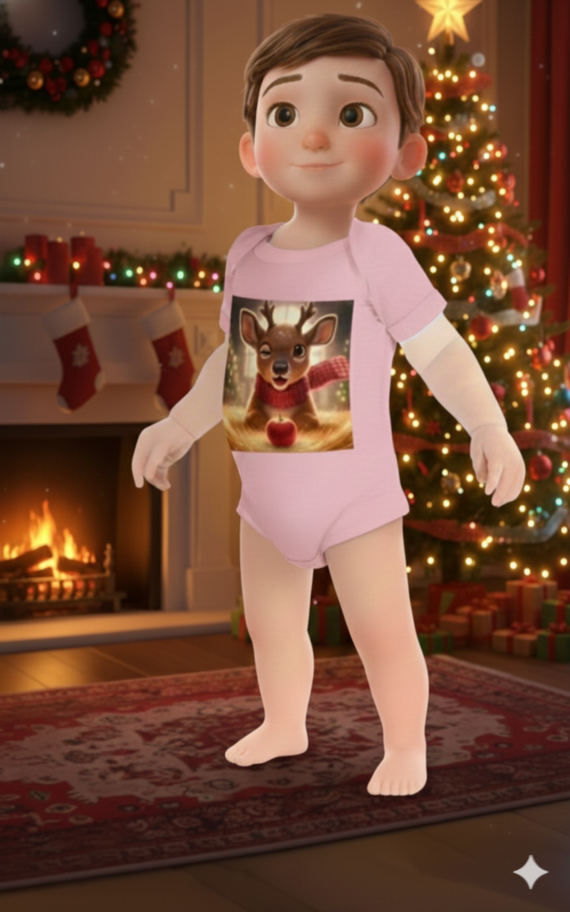CHRISTMAS ROMPER-PIPER THE BABY REINDEER